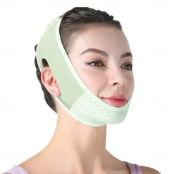 Double Chin Eliminator - V Line Lifting Mask with Chin Strap for Double Chin for Women -Face Lift, Prevent Sagging, V Shaped Slimmer - Innovative Lifting Tech (Pink)