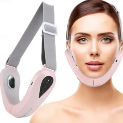 Double Chin Reducer MachineElectric Face Lift DeviceElectric V-FaceIntelligent Lifting Firming Facial Massager with Blue Light