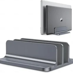 Double Desktop Stand Holder with Adjustable Dock Up to 17.3 inch Dock Version Vertical Laptop Stand