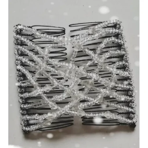 Double Hair Comb For Women, Hair Combs With Elastic Beaded Rope Flexible Hair Comb Magic Stretchy Hair Clip For Women Girls Hair Accessory