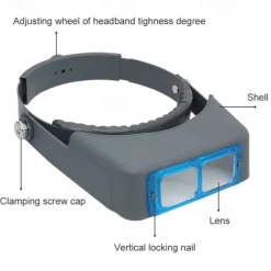 Double Lens Head Mounted Magnifier Eyewear Helmet Loupe Magnifying Glass Reading For Watch Tool Repair Educational Toys Gift