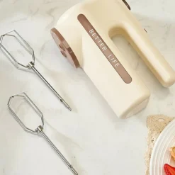 Double-end Rechargeable Wireless Automatic Mixing Stainless Steel Electric Egg Beater Hand Mixer Blender with Long Endurance Five Speed Control for Whipped Cream Cake Mixer