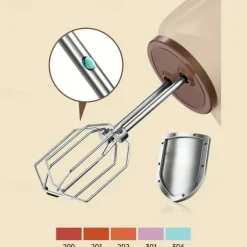 Double-end Rechargeable Wireless Automatic Mixing Stainless Steel Electric Egg Beater Hand Mixer Blender with Long Endurance Five Speed Control for Whipped Cream Cake Mixer
