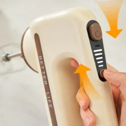 Double-end Rechargeable Wireless Automatic Mixing Stainless Steel Electric Egg Beater Hand Mixer Blender with Long Endurance Five Speed Control for Whipped Cream Cake Mixer