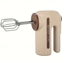 Double-end Rechargeable Wireless Automatic Mixing Stainless Steel Electric Egg Beater Hand Mixer Blender with Long Endurance Five Speed Control for Whipped Cream Cake Mixer
