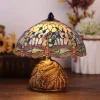 Dragonfly Table Lamp, Resin Handcraft Night Light Simulated Stained Glass Table Lamp