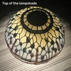 Dragonfly Table Lamp, Resin Handcraft Night Light Simulated Stained Glass Table Lamp