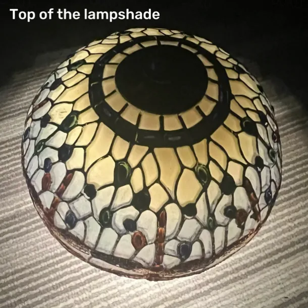 Dragonfly Table Lamp, Resin Handcraft Night Light Simulated Stained Glass Table Lamp