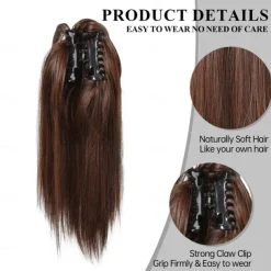 Drawstring Ponytails Women / Classic / Easy dressing Synthetic Hair Hair Piece Hair Extension Straight 16 inch Valentine's Day / Party Evening / Party / Evening