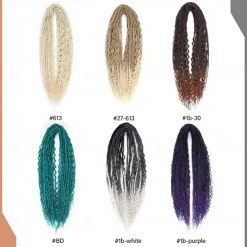 Dreadlock Extensions Double Ended 24 Inch 3 In 1 Mixed Light Brown to Blonde Dreads Set Synthetic Curly Ends Hippie Style Boho Wavy Dreads 20 Strands Handmade Dreads