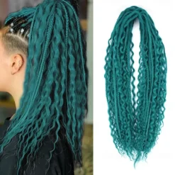 Dreadlock Extensions Double Ended 24 Inch 3 In 1 Mixed Light Brown to Blonde Dreads Set Synthetic Curly Ends Hippie Style Boho Wavy Dreads 20 Strands Handmade Dreads