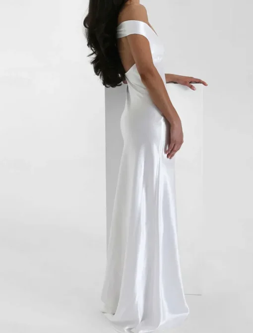 Dress Mermaid / Trumpet Party Dresses Elegant Dress Wedding Wedding Guest Floor Length Sleeveless Off Shoulder Backless with Ruched