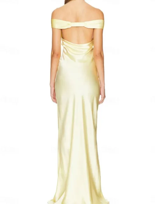 Dress Mermaid / Trumpet Party Dresses Elegant Dress Wedding Wedding Guest Floor Length Sleeveless Off Shoulder Backless with Ruched