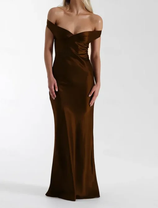 Dress Mermaid / Trumpet Party Dresses Elegant Dress Wedding Wedding Guest Floor Length Sleeveless Off Shoulder Backless with Ruched