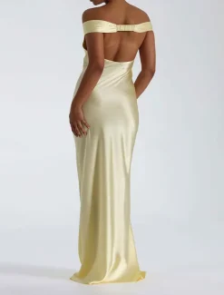 Dress Mermaid / Trumpet Party Dresses Elegant Dress Wedding Wedding Guest Floor Length Sleeveless Off Shoulder Backless with Ruched