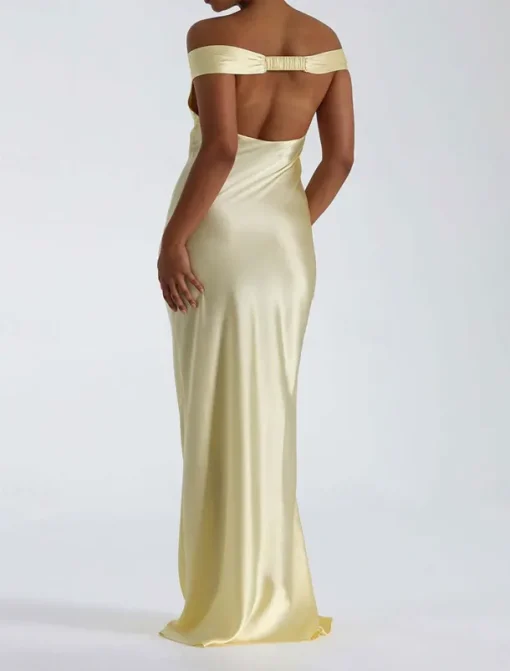 Dress Mermaid / Trumpet Party Dresses Elegant Dress Wedding Wedding Guest Floor Length Sleeveless Off Shoulder Backless with Ruched