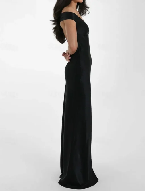 Dress Mermaid / Trumpet Party Dresses Elegant Dress Wedding Wedding Guest Floor Length Sleeveless Off Shoulder Backless with Ruched