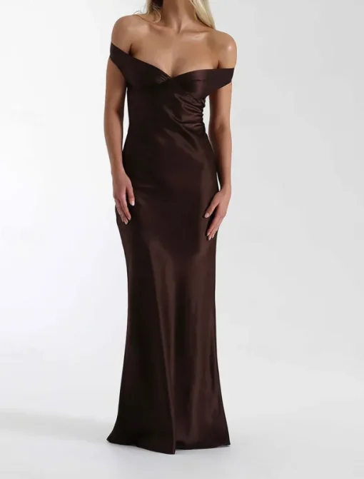 Dress Mermaid / Trumpet Party Dresses Elegant Dress Wedding Wedding Guest Floor Length Sleeveless Off Shoulder Backless with Ruched