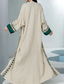 Dress Sets Mother of the Bride Dress Elegant V Neck Floor Length Chiffon Long Sleeve with Sequin Lace