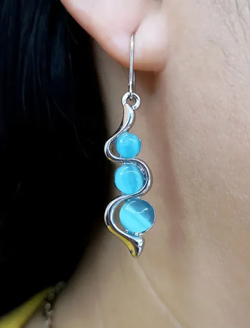 Drop Earrings Vintage Style Botanical Boho Earrings Jewelry Blue For Party Work 1 Pair