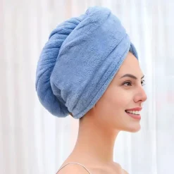 Dry Hair Cap Embroidery Cap Double-Layer Shower Cap Quick-Drying Strong Water Absorption Thickened Home Bag Hair Dry Hair Towel Back To School College Student