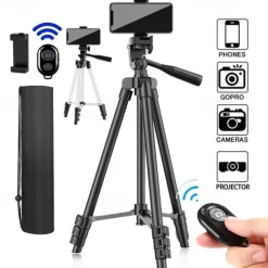 DSLR Tripod For Camera Phone Aluminum Travel Tripode Flexible Lightweight Light Stand Photography for Live Youtube Cellphone