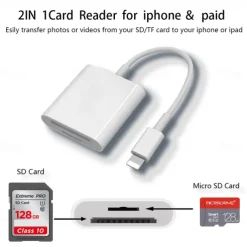 Dual Sd Card Reader Supports SD and TF Card Trail Portable Micro Sd Card Reader No Application Required for Camera iPhone iPad