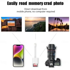 Dual Sd Card Reader Supports SD and TF Card Trail Portable Micro Sd Card Reader No Application Required for Camera iPhone iPad