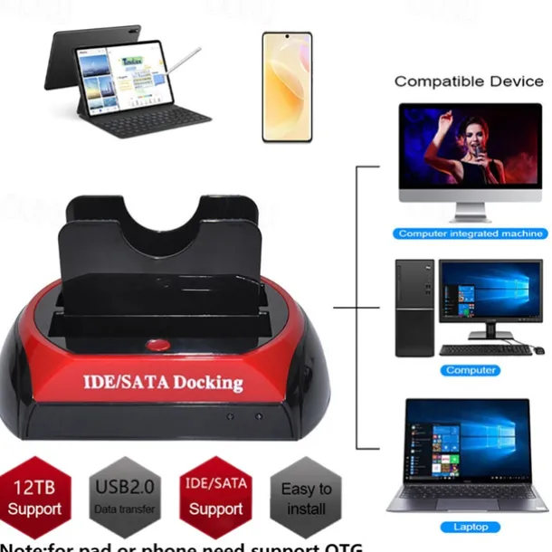Dual-disk New And Old Dual-use Serial And Parallel Port Mobile Hard Drive Dock 2.5 3.5 Inch Multifunctional Ide Mechanical Sata Universal