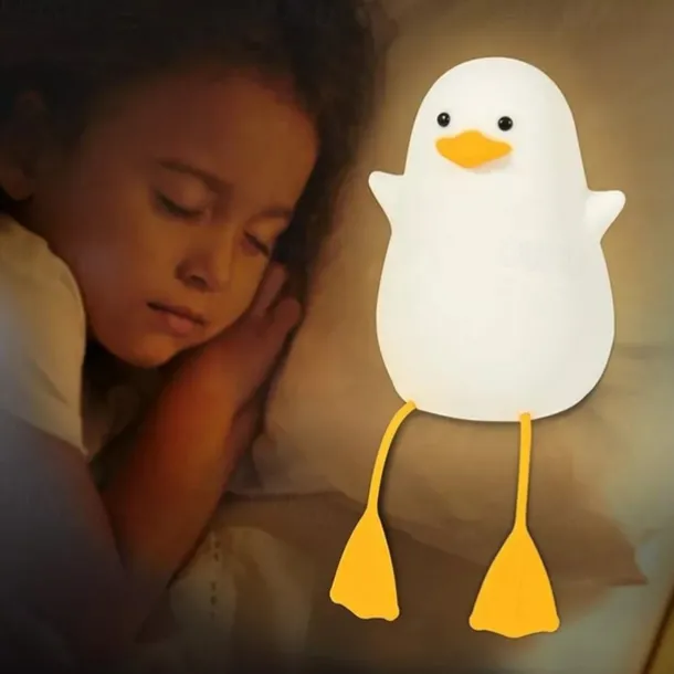 Duck LED Night Lights Cute Silicone Lamp Rechargeable USB Sensor Timing Bedside Lamp For Bedroom Kids Gift