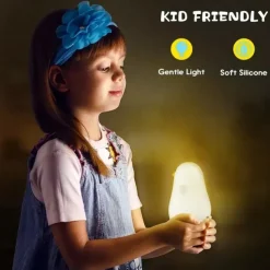 Duck LED Night Lights Cute Silicone Lamp Rechargeable USB Sensor Timing Bedside Lamp For Bedroom Kids Gift