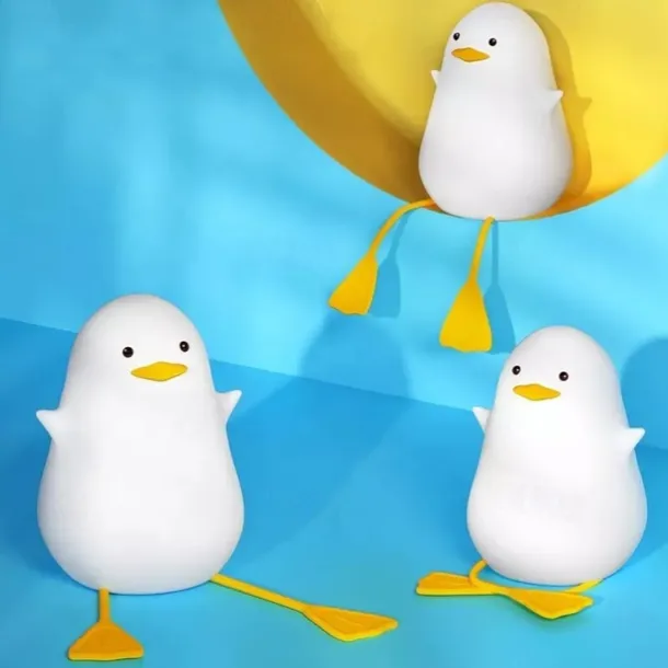 Duck LED Night Lights Cute Silicone Lamp Rechargeable USB Sensor Timing Bedside Lamp For Bedroom Kids Gift