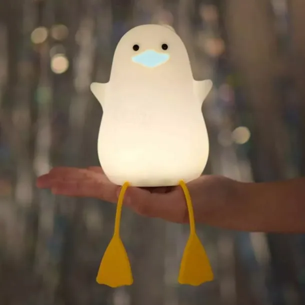 Duck LED Night Lights Cute Silicone Lamp Rechargeable USB Sensor Timing Bedside Lamp For Bedroom Kids Gift