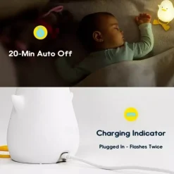 Duck LED Night Lights Cute Silicone Lamp Rechargeable USB Sensor Timing Bedside Lamp For Bedroom Kids Gift
