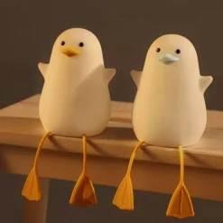 Duck LED Night Lights Cute Silicone Lamp Rechargeable USB Sensor Timing Bedside Lamp For Bedroom Kids Gift