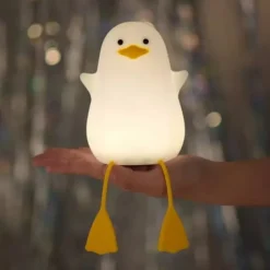 Duck LED Night Lights Cute Silicone Lamp Rechargeable USB Sensor Timing Bedside Lamp For Bedroom Kids Gift