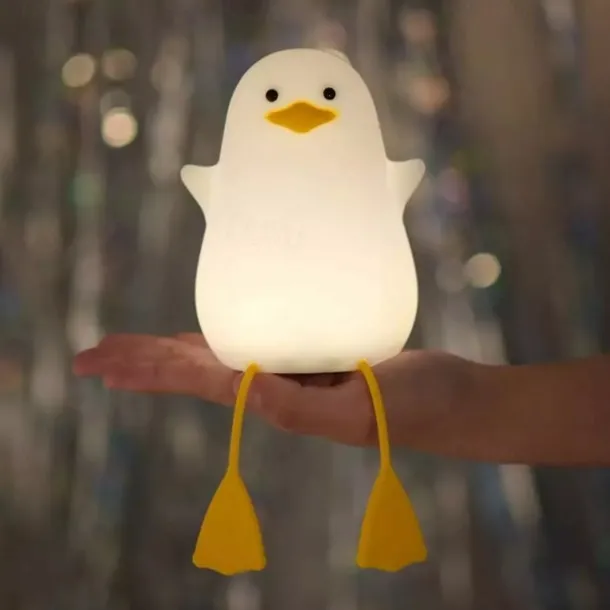 Duck LED Night Lights Cute Silicone Lamp Rechargeable USB Sensor Timing Bedside Lamp For Bedroom Kids Gift