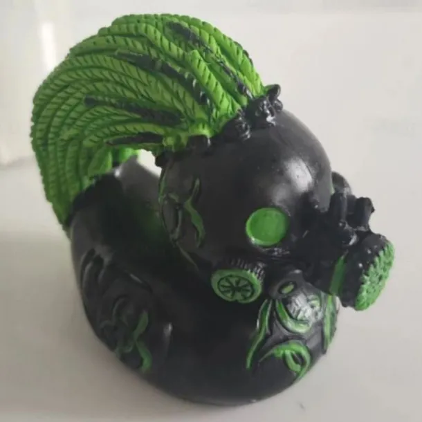 Duck Statue Decor Resin Collection Satanic, Punk, Gothic, and Rock'n'Roll Ducks - Perfect Additions for Mrs. Valentina's Eccentric and Dark-themed Display