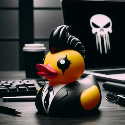 Duck Statue Decor Resin Collection Satanic, Punk, Gothic, and Rock'n'Roll Ducks - Perfect Additions for Mrs. Valentina's Eccentric and Dark-themed Display