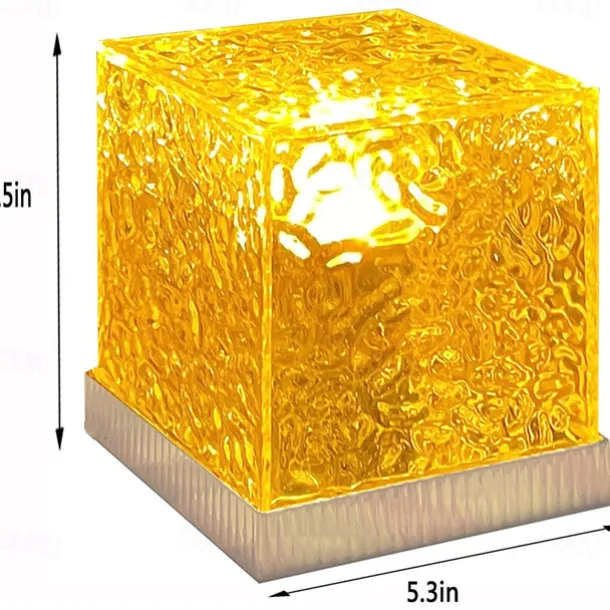 Dynamic Rotating Water Ripple Night Light with Remote Control 16-Color Rotating Water Pattern Flame Crystal Projector for Living RoomStudy Bedroom