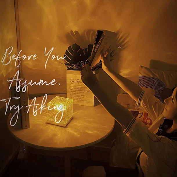 Dynamic Rotating Water Ripple Night Light with Remote Control 16-Color Rotating Water Pattern Flame Crystal Projector for Living RoomStudy Bedroom