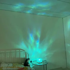 Dynamic Rotating Water Ripple Night Light with Remote Control Function, 16 Colors Rotating Water Ripple Crystal Light, Suitable for Photography, Study, Living Room, Bedroom Decorations and Lady Gift