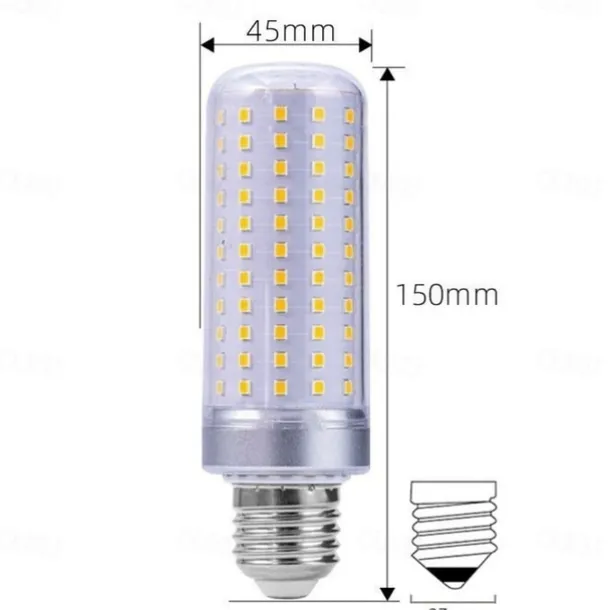E27 LED Corn Light Bulbs - 40W Non-Dimmable 175V-265V for Home Lighting, Wall, Floor Lamps & Chandeliers 3PCS