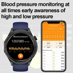 E480 Smart Watch 1.43 inch Smartwatch Fitness Running Watch Bluetooth ECG+PPG Temperature Monitoring Pedometer Compatible with Android iOS Women Men Long Standby Hands-Free Calls Waterproof IP 67