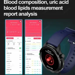 E480 Smart Watch 1.43 inch Smartwatch Fitness Running Watch Bluetooth ECG+PPG Temperature Monitoring Pedometer Compatible with Android iOS Women Men Long Standby Hands-Free Calls Waterproof IP 67