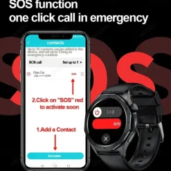 E480 Smart Watch 1.43 inch Smartwatch Fitness Running Watch Bluetooth ECG+PPG Temperature Monitoring Pedometer Compatible with Android iOS Women Men Long Standby Hands-Free Calls Waterproof IP 67