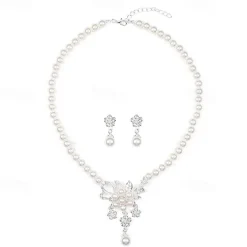 Earrings Set 1 set Alloy Earrings Necklace Women's Luxury Jewelry Set For Festival