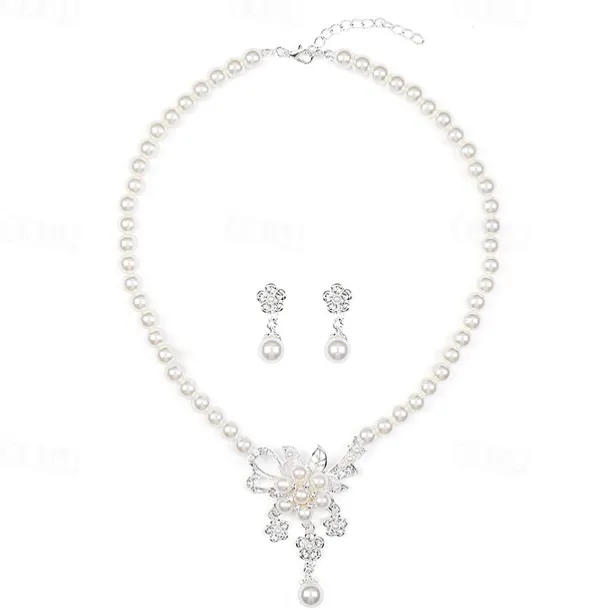 Earrings Set 1 set Alloy Earrings Necklace Women's Luxury Jewelry Set For Festival