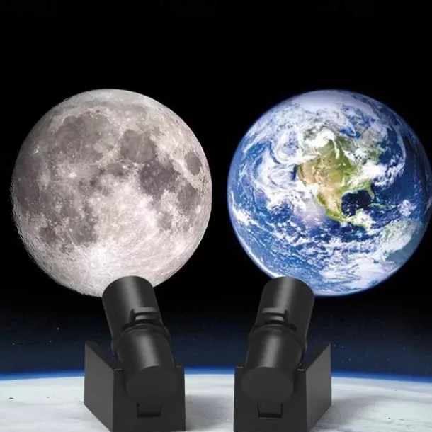 Earth Moon Projection Lamp Star Projector Planet Projector Background Atmosphere Led Night Light for Kids Bedroom Wall Decoration