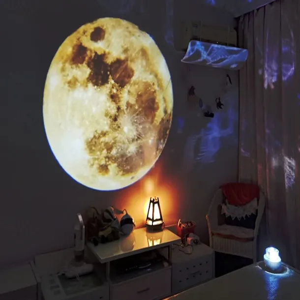 Earth Moon Projection Lamp Star Projector Planet Projector Background Atmosphere Led Night Light for Kids Bedroom Wall Decoration